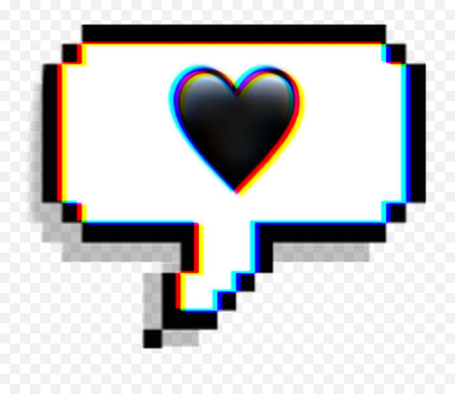 Heart Chat Black Red Sticker By Girs Ys Emoji,Red White And Blue Heart Emoticon