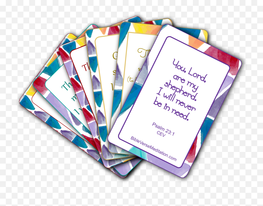 Psalm 23 - 1 Bible Verse Meditation Cards Horizontal Emoji,Bible Verses For Emotions