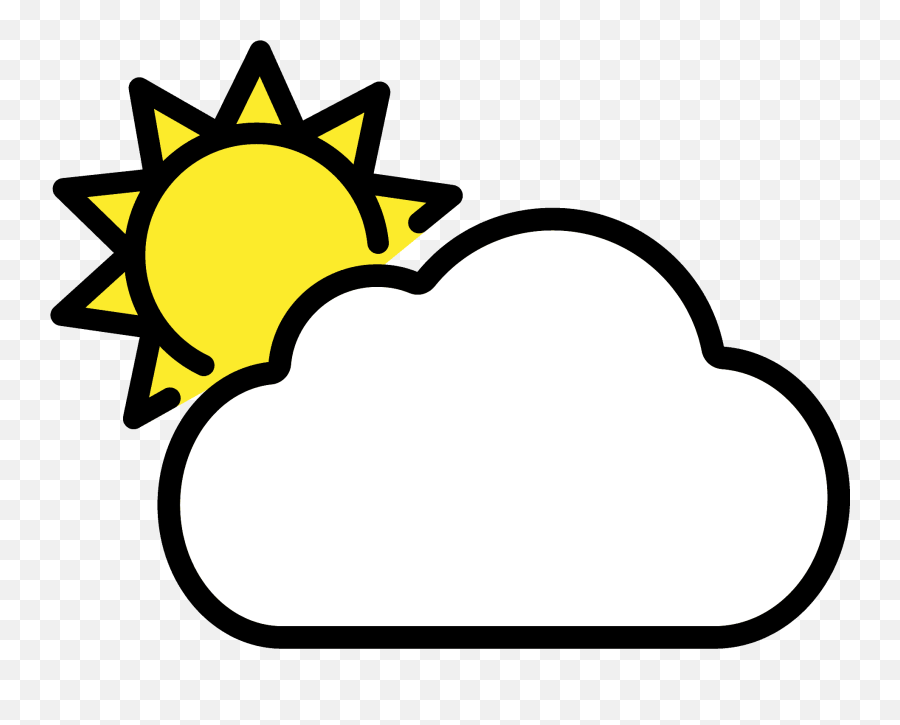 Sun Behind Large Cloud Emoji Clipart - Meaning,Large Emoji