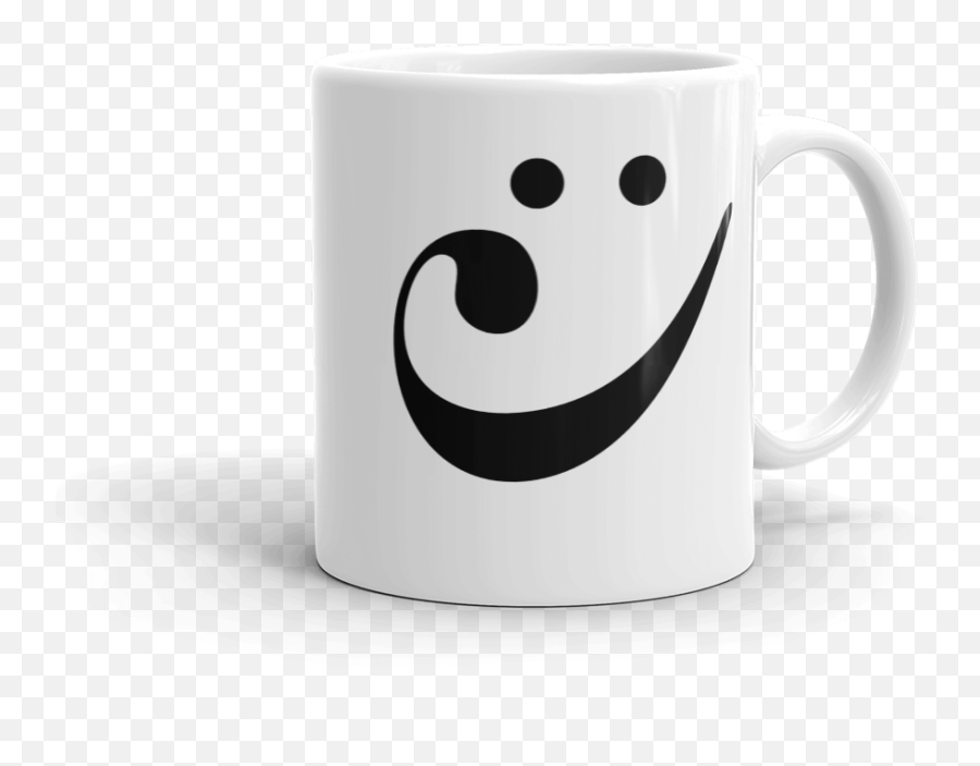 Happy Bass Clef Smiley Mug - Serveware Emoji,Coffee Cup Emoticon