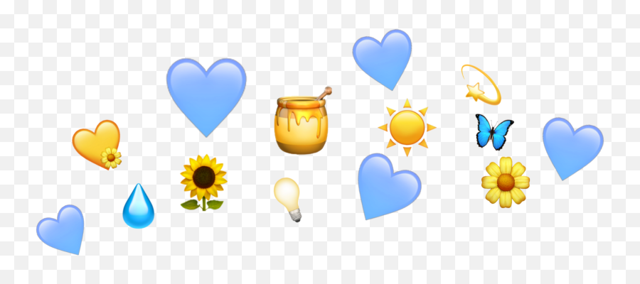 Blue Crown Png - Crown Emoji Blue Yellow Heart Happy,Blue Heart Emoji