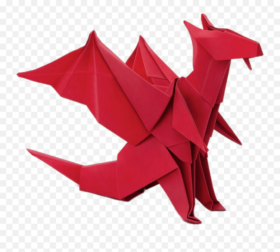 Origami Dragon Paper Animal Sticker - Origami Dragon Png Emoji,Origami Emoji