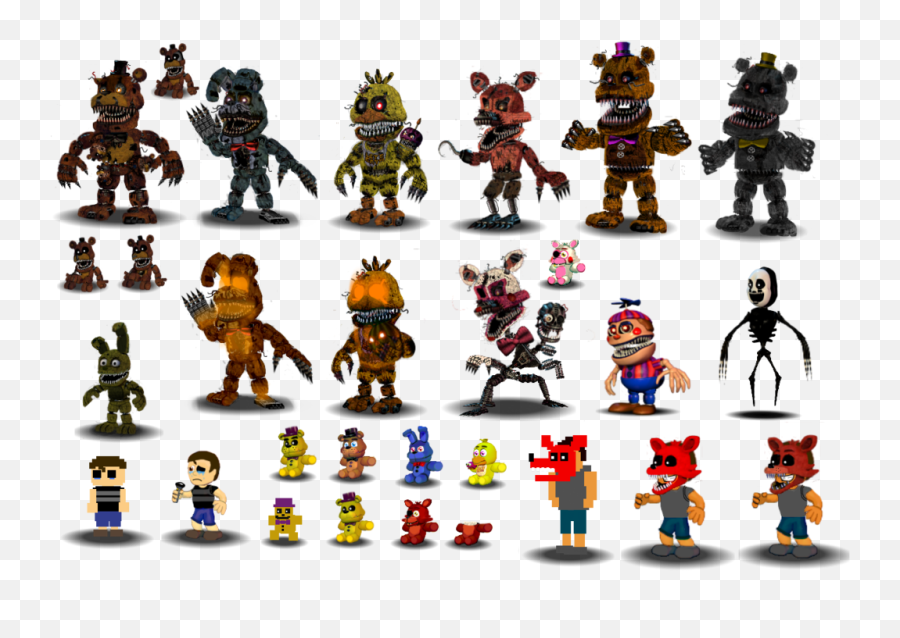 Download Nightmare Foxy Sfm Fnafu0027s Image - Fnaf World Fnaf 4 Characters Emoji,Sfm Emotions Not Working