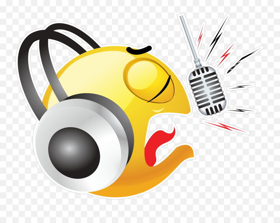 Singer Emoji Decal - Emoticon,Transparent Singing Emojis