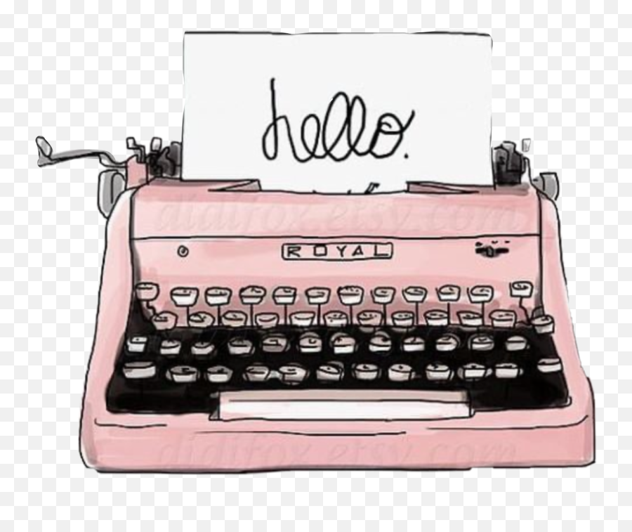 Typewriter Sticker - Pink Typewriter Clipart Emoji,Typewriter Emoji