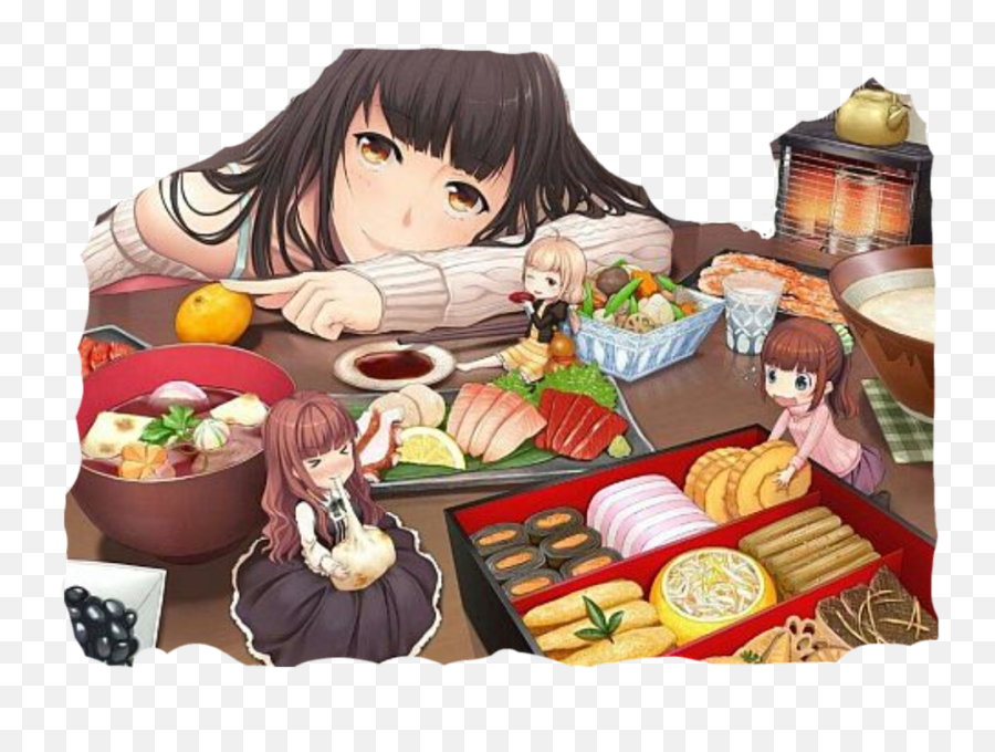 Pin - Anime Girls With Foods Emoji,Japanese Anime Emotions