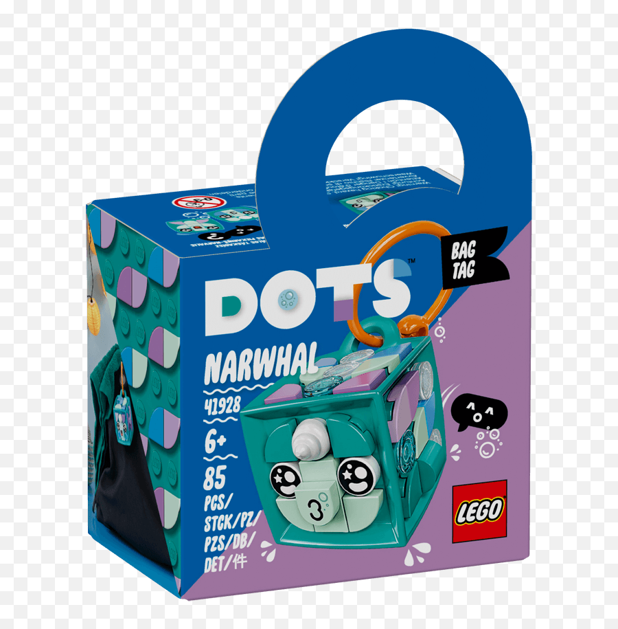 Bag Tag Narwhal 41928 - Lego Dots Sets Legocom For Kids Emoji,Drawings Of Different Narwhals With Different Emotions