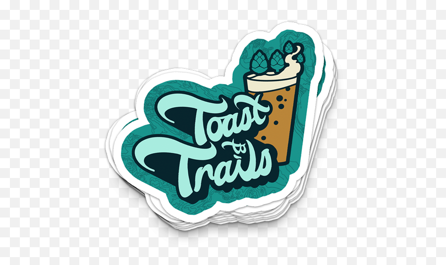 Toast To Trails Teal Sticker Emoji,Mountain Emoji