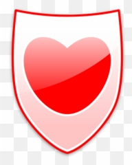 Vector Illustration Of Red Heart On A Shield Public Domain Emoji,Shield Emojio