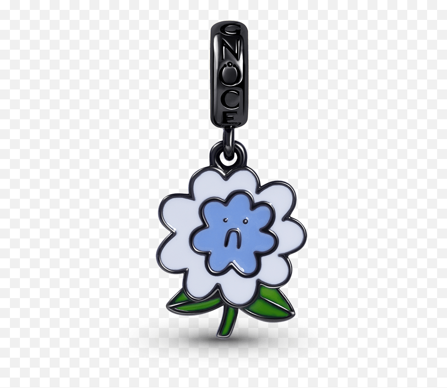 The Sad Ghost Club - Sad Flower Pendant Dangle Charm Sterling Silver Emoji,Sad Flower Emoji