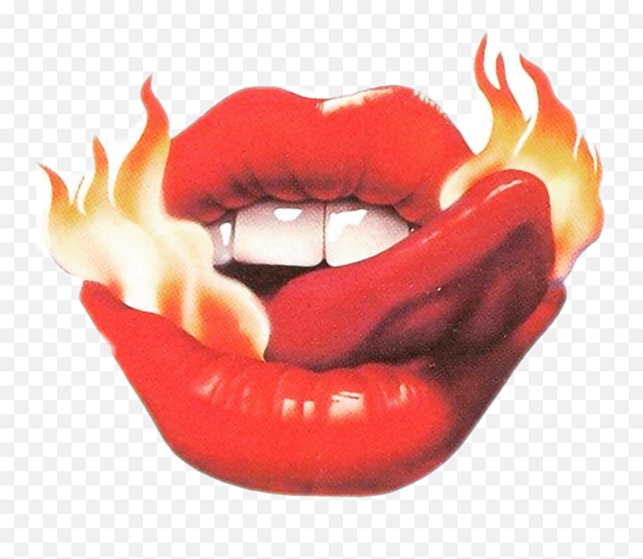 Lips Flames Red Lickinglips Sticker By Ladyclout - Hot Lips Art Emoji,Licking Lips Emoji