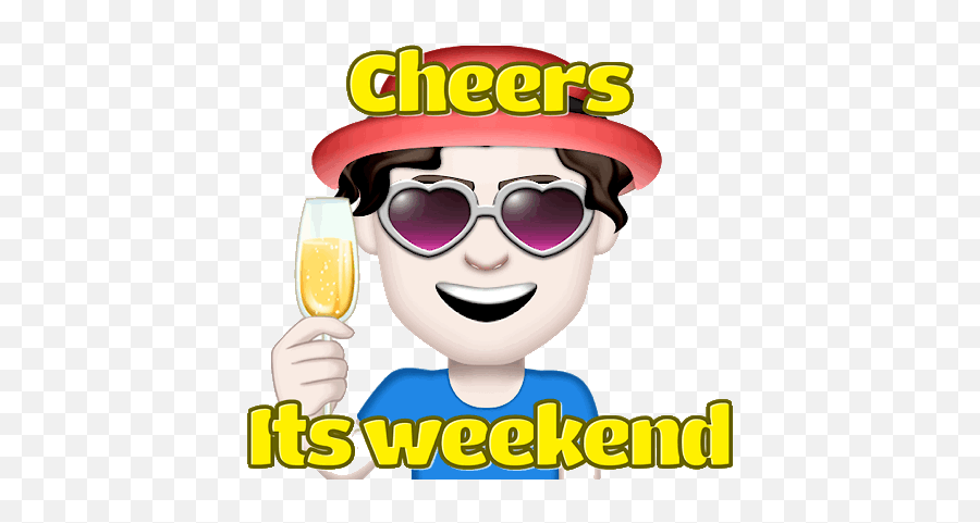 Happy Weekend Stickers By Prem Singh - Happy Emoji,Cheers Emoji Gif