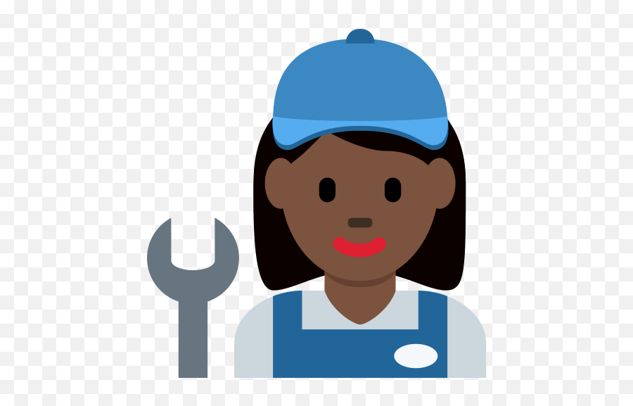 Woman Mechanic Emoji With Dark Skin - For Adult,Electrician Emoji