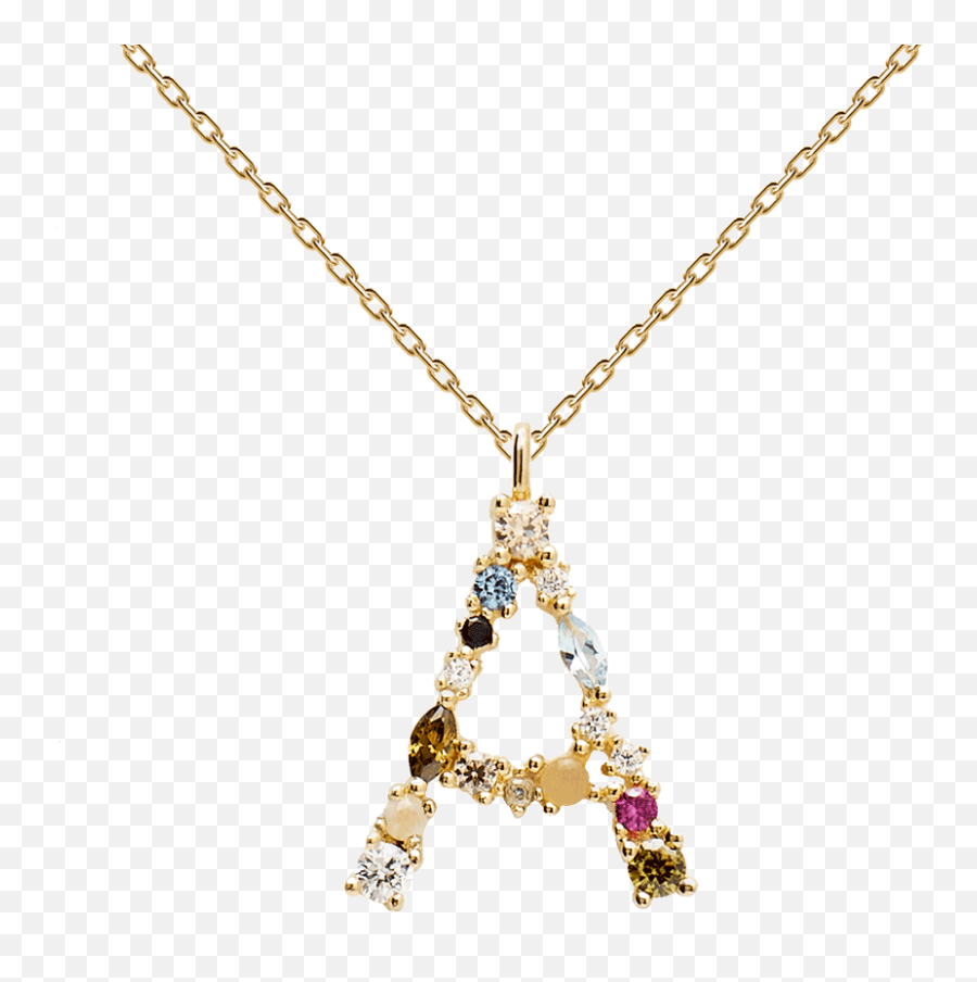 Letters Gold Necklaces - Pd Paola Letter Necklace Silver Emoji,100 Emoji Gold Chain