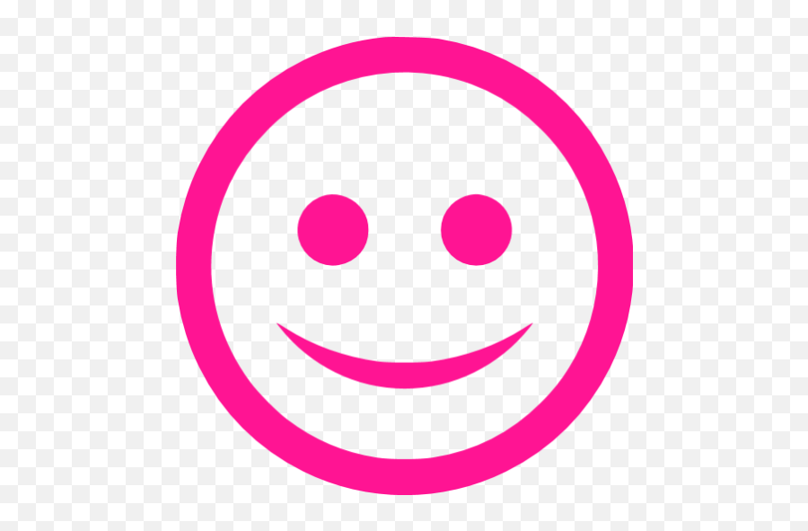 Deep Pink Happy Icon - Free Deep Pink Emoticon Icons Transparent Pink Happy Face Emoji,Pleased Emoticon