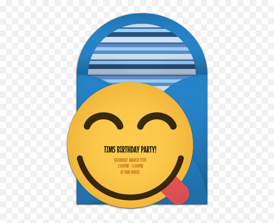 Free Yum Smiley Online Invitation - Punchbowlcom Happy Emoji,Emoticon March