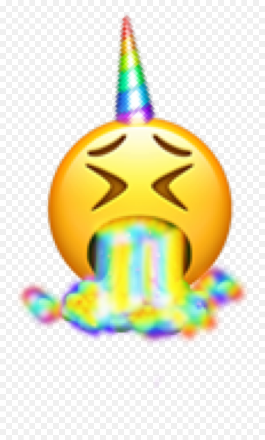 Unicorn Emoji Rainbow Vomit Yuck Sticker By - Exploding Head Emoji Iphone Top,Univcorn Emoji