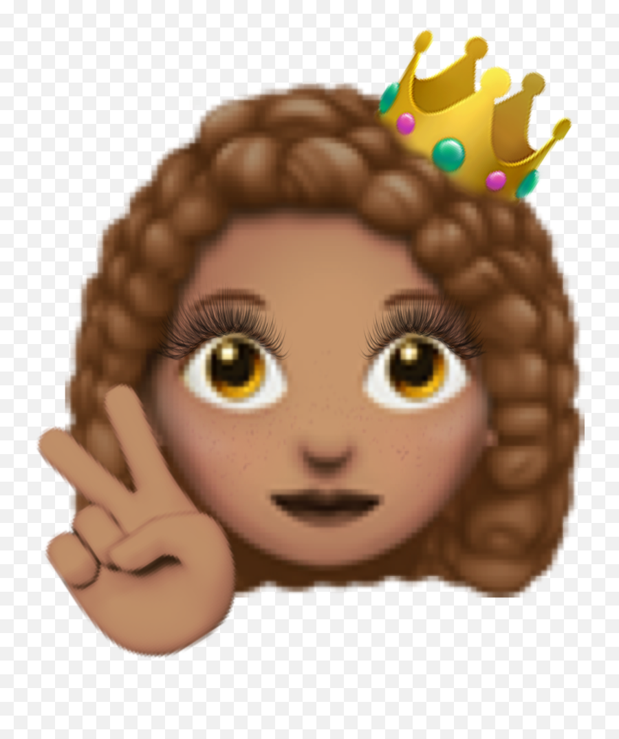 Emoji Pretty Girl Sticker - Curly,Cute Girl Emoji
