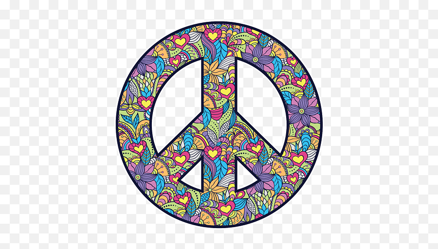 Freedom Calmness Goodwill Friendship Unity Love Floral Peace - Peace Symbol Colored Emoji,Peace Emoticon Circle