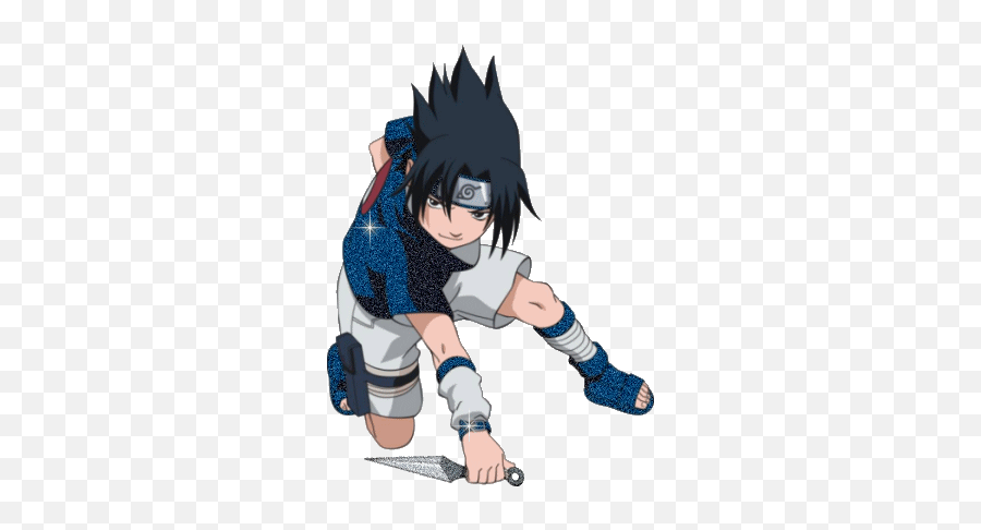 Naruto Glitter Gifs - Sasuke Crouching Emoji,Naruto Emoticon Gif