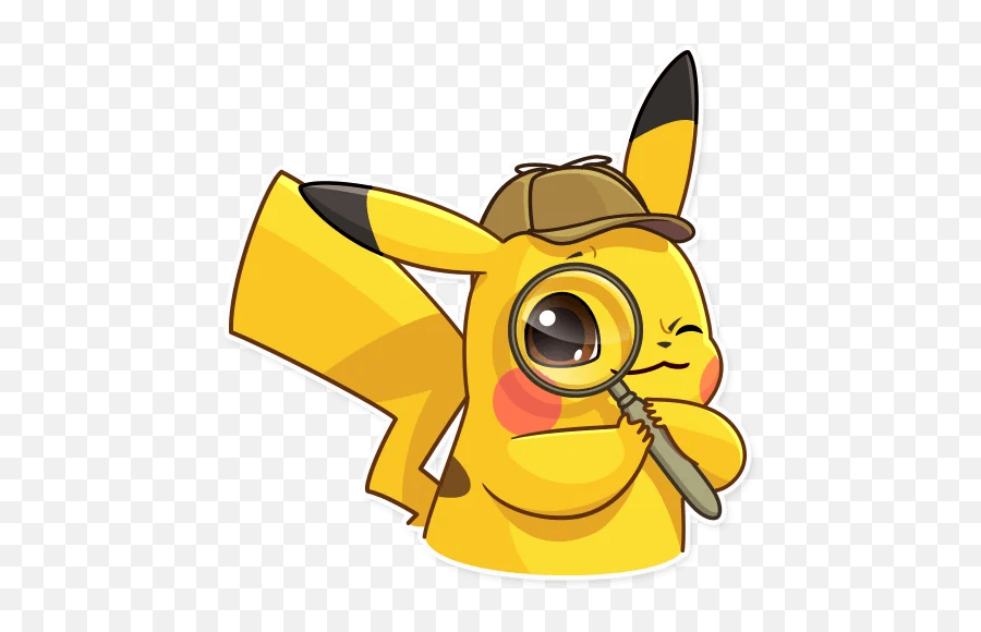 Pikachu Detective - Detective Pikachu Stickers Whatsapp Emoji,Detective Emoji