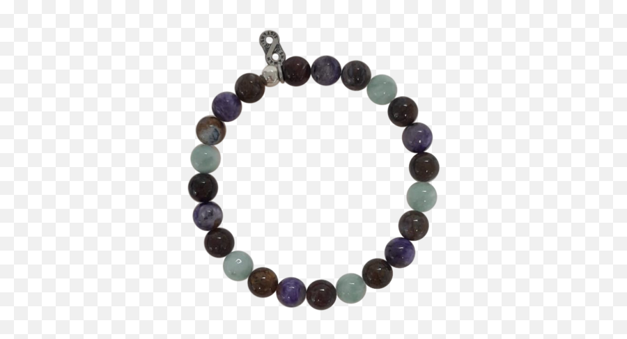 Charoite - Blue Rutilated Quartz Natural Emoji,Swarovski Emotions Bracelet