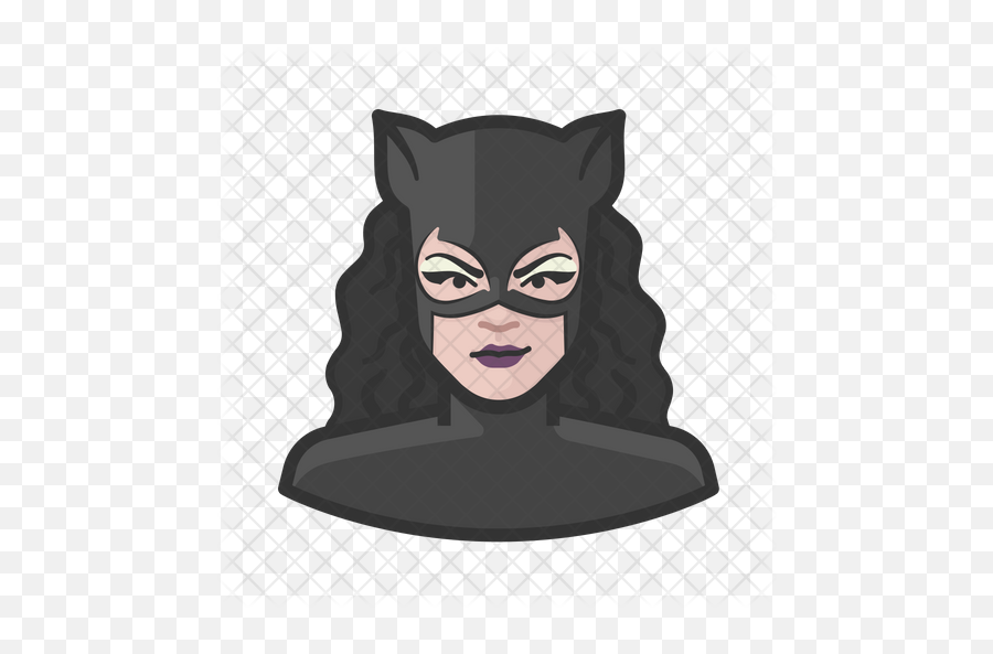 Free Catwoman Colored Outline Icon - Available In Svg Png Icon Emoji,Deadpool Spelt With Emojis