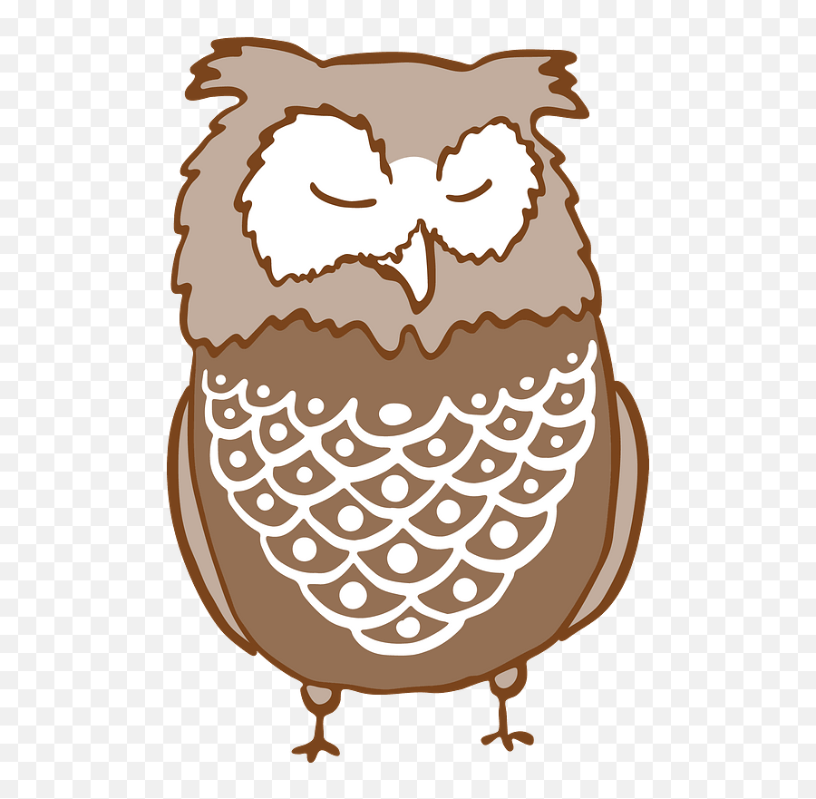 Brown Owl In A Bandana With Eyes Closed Clipart Free - Owls Emoji,Emoji Bandana