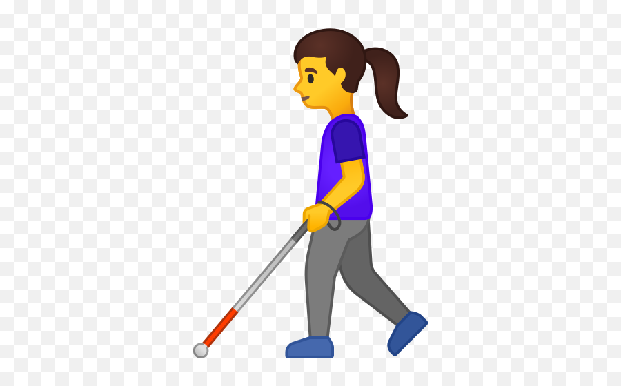 Woman With White Cane Emoji - Transparent Background Walking Png Animated,Blind Emoji