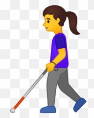 Woman With White Cane Emoji - Transparent Background Walking Png Animated,Blind Emoji