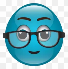 Cute Blue Emoji Png Photo Png Mart,Eyeglasses Emoji