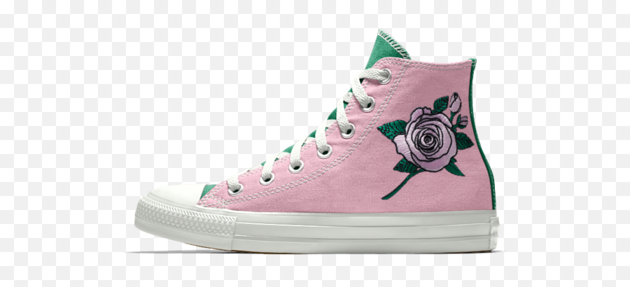 Converse Custom Chuck Taylor All Star - All White Rose Embrodiered Converse Emoji,Emoji Joggers Shoes