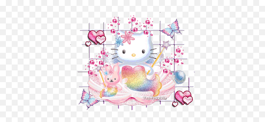 Cute Hello Kitty Happy Birthday Gif - Mermaid Kartun Hello Kity Emoji,Hello Kitty Emoji Outfit