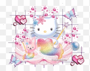 Cute Hello Kitty Happy Birthday Gif - Mermaid Kartun Hello Kity Emoji,Hello Kitty Emoji Outfit