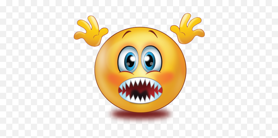 Scared Open Saw Tooth Mouse Emoji - Arabic Emoji With Teeth,Tooth Emoji
