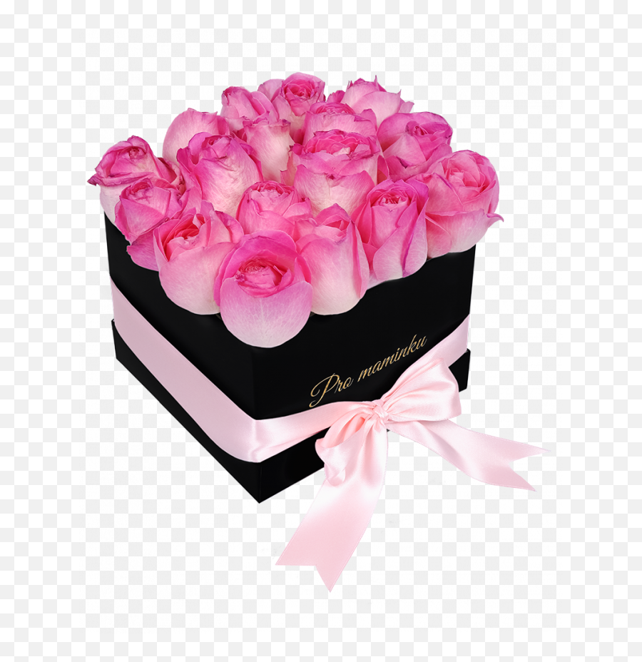 Black Luxury Box Of Pink Roses For Mom Emoji,Pink Rose Emoticon