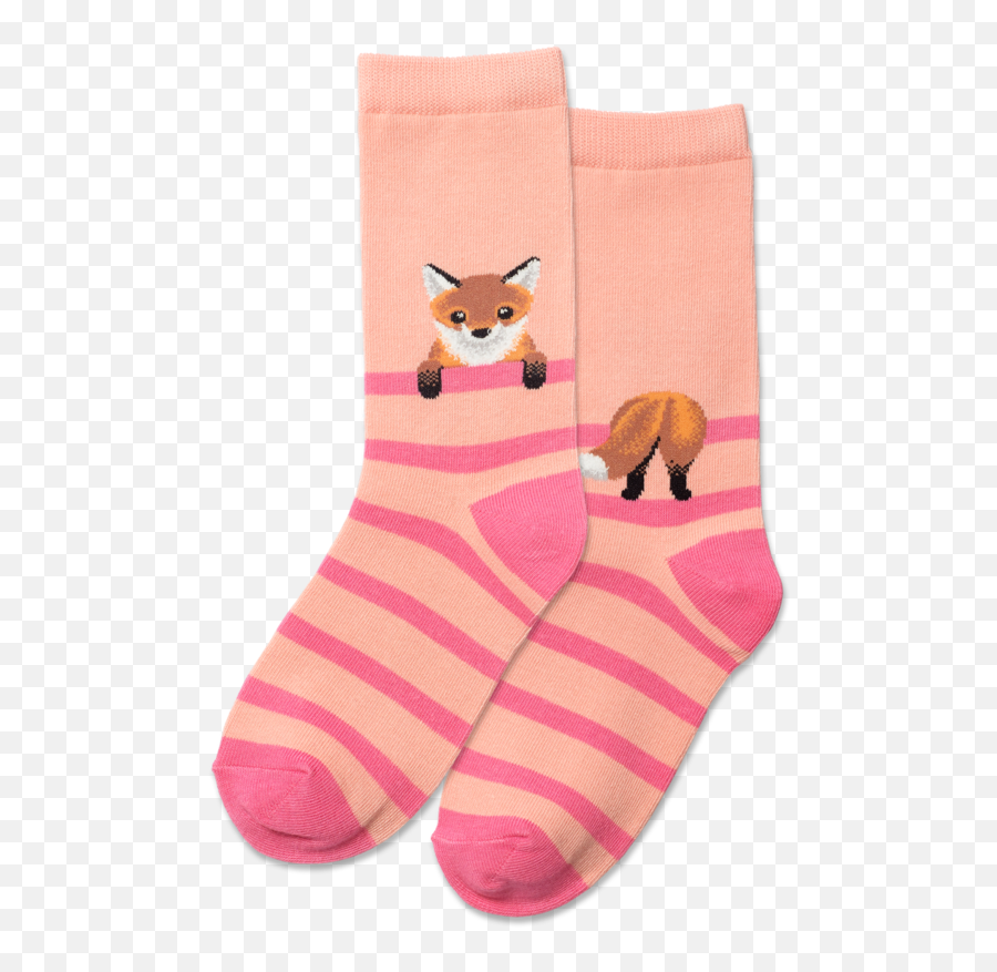 Kids Fox Stripe Crew Socks - Soft Emoji,Fox Emoticon Blushing