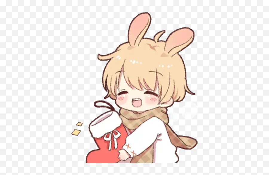 Bunny Boy 2 Whatsapp Stickers - Stickers Cloud Fictional Character Emoji,Bunny Holding Cake Emoticon