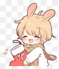Bunny Boy 2 Whatsapp Stickers - Stickers Cloud Fictional Character Emoji,Bunny Holding Cake Emoticon
