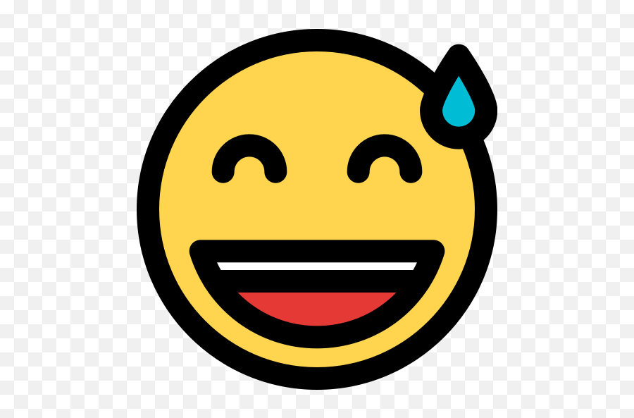 Suor - Ícones De Smileys Grátis Emoji Preto E Branco Png,Emoji Espantado