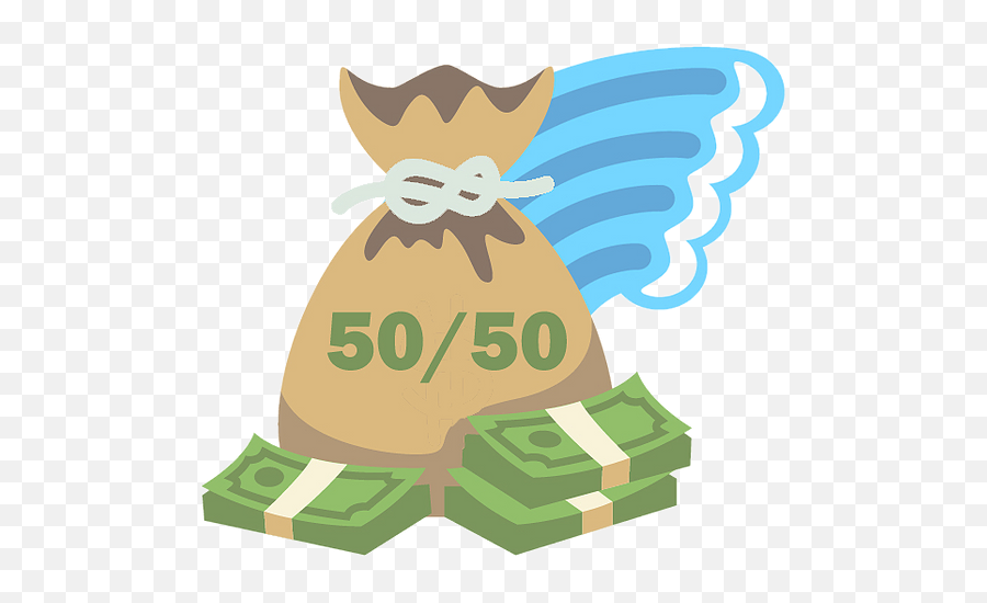 5050 Drawings Big Splash Raffle - Transparent Money Bag Cartoon Png Emoji,Big 50 Emoji