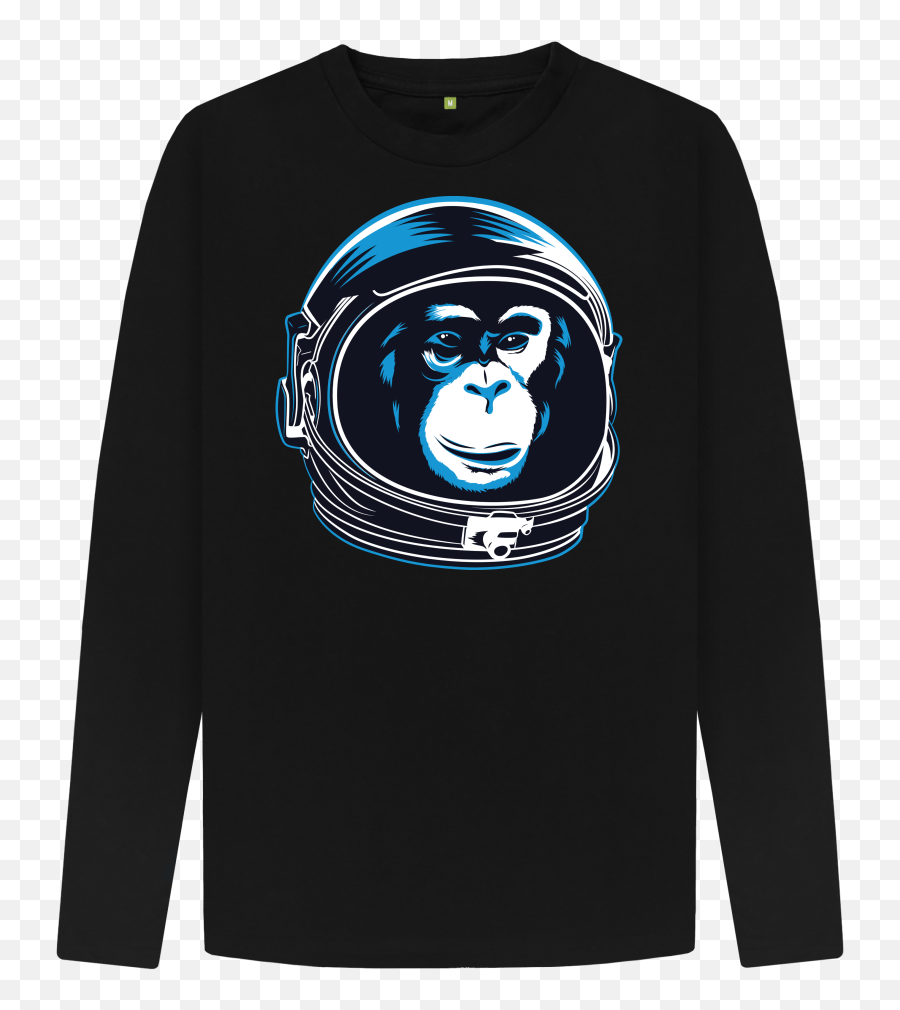 Space Monkey Menu0027s Long T - Shirt Long Sleeve Emoji,Monkey Emoticon
