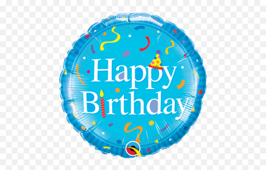 Birthday Cake Blue 18 Foil Balloon - Birthday Transparent Blue Balloons Emoji,Emoji Party Balloons