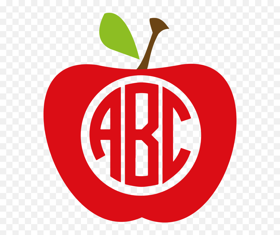 Monogram Apple With Abc Clipart Free Svg File - Svgheartcom Duck Deer Fish Monagram Emoji,Apple Emoji Svg