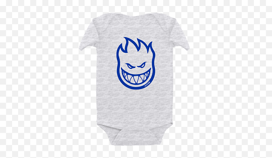 Spitfire Baby Bighead Onesie Grey - Spitfire Skateboard Emoji,Head On Fire Emoticon