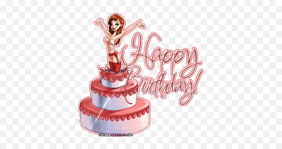 Red Jumping Out Of Cake - Happy Birthday Deepa Di Emoji,Birthday Cake Emoticon Red