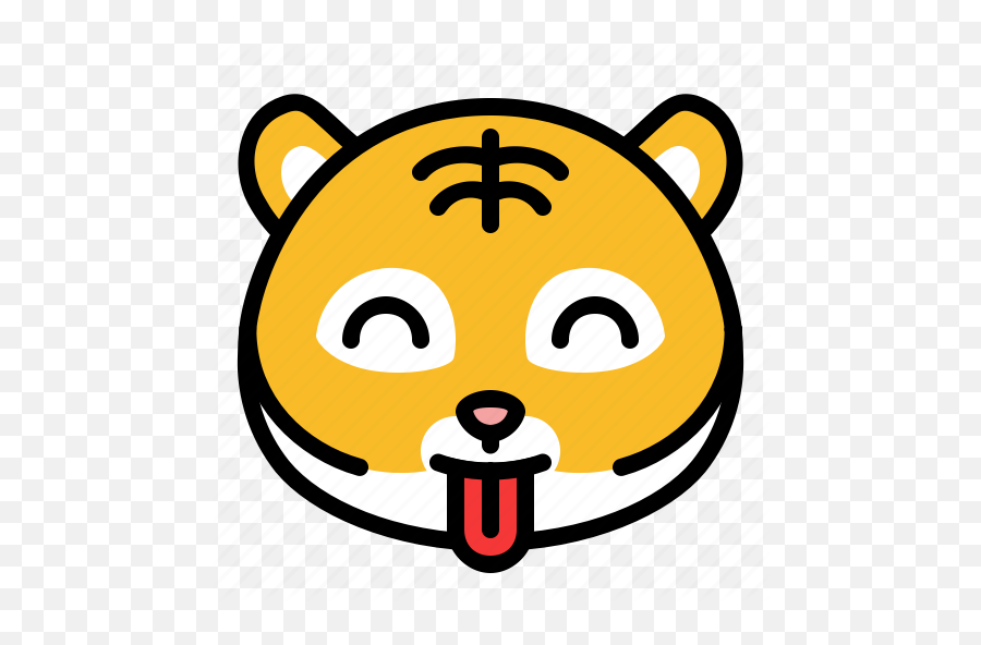 Animal Blah Emoji Tiger Tongue Icon - Desenho Do Rosto De Um Porco,Blah Emoji