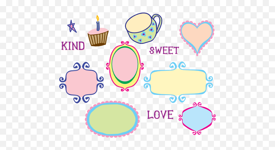 Kitschy Doodle Frame Borders Clipart - Cute Doodle Frame Border Emoji,Borders Emoticons