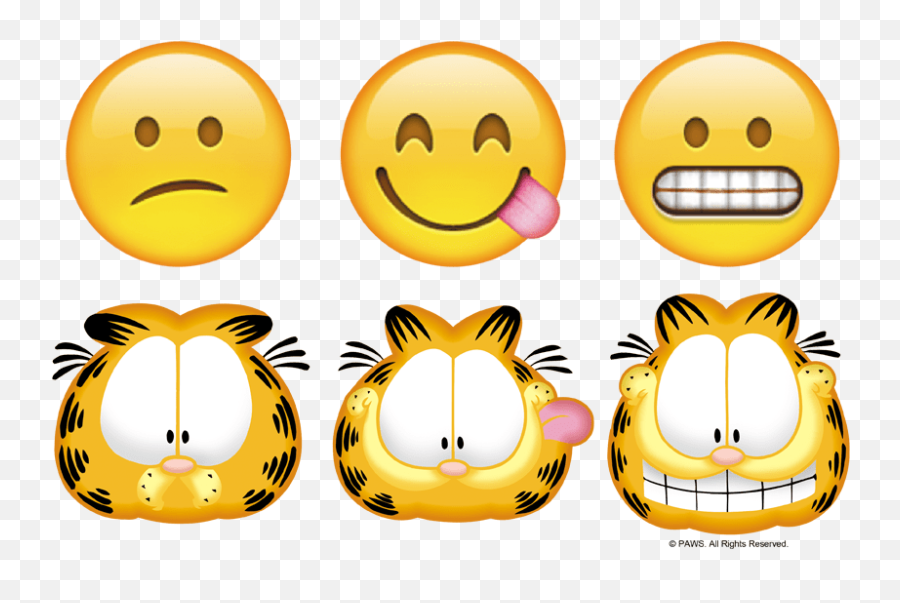 Garfield Emojis Pullover Hoodie - Happy,Regular Emojis