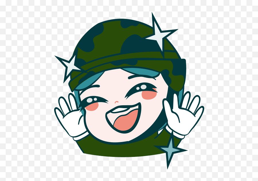 Cute Male Soldier Emote Excited - Canva Happy Emoji,Wincing Emoticon